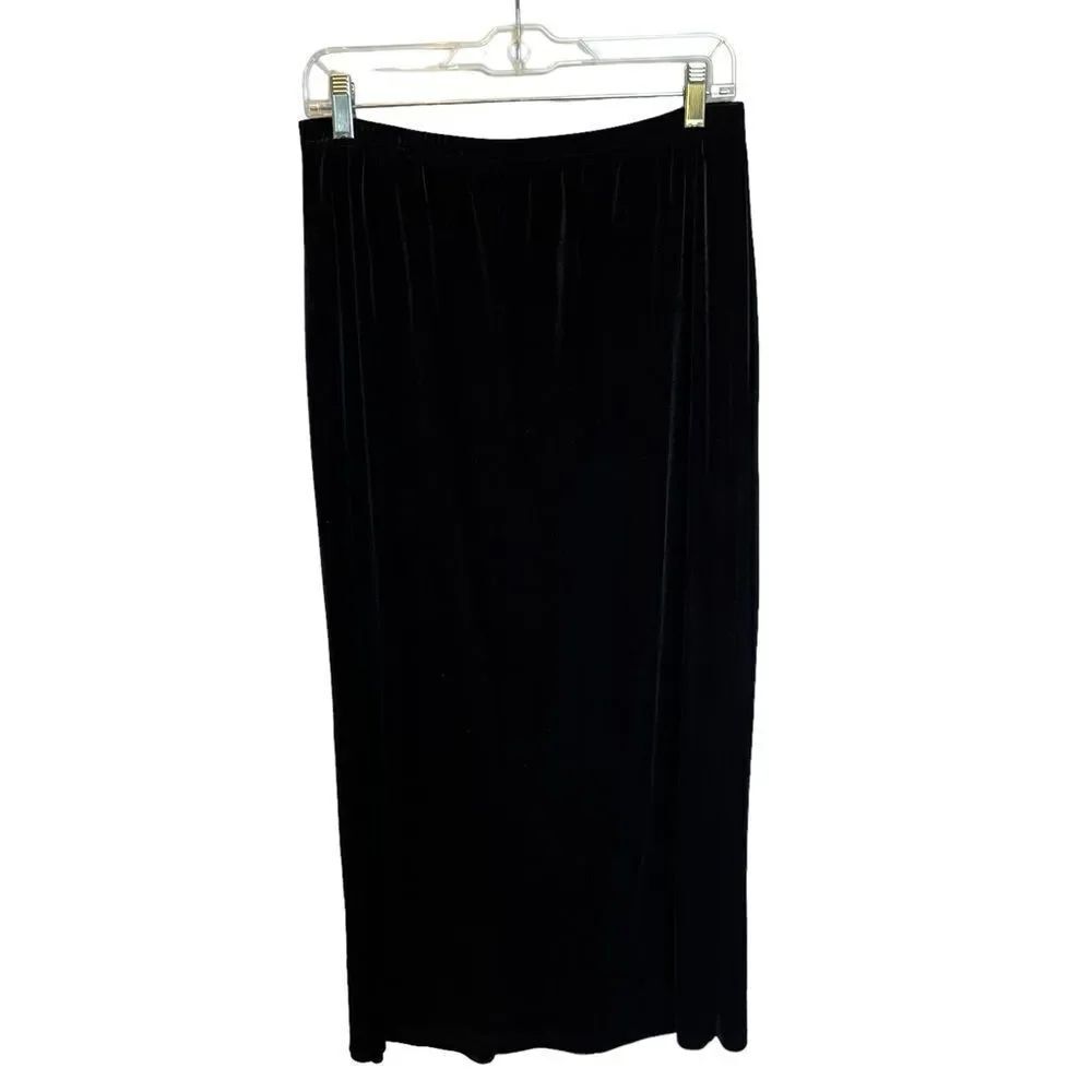 Notations Women's Long Black Velvet Skirt Size Large Maxi